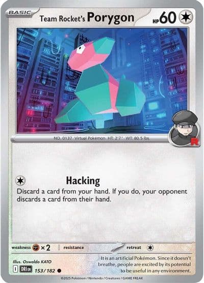 Team Rocket's Porygon SV10: Destined Rivals Pokemon card