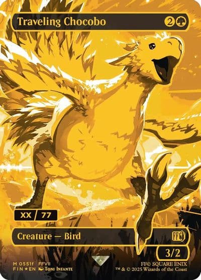 Traveling Chocobo Borderless Serial Numbered FINAL FANTASY Magic card