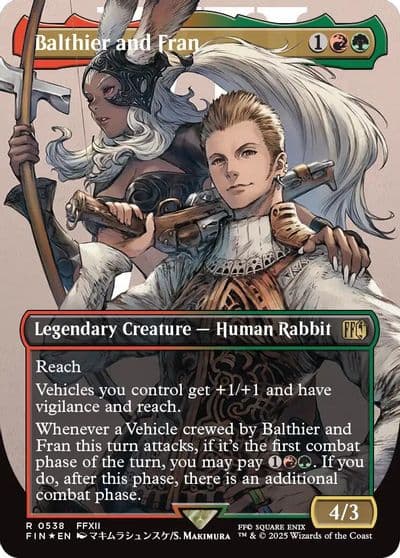 Balthier and Fran 0538 Borderless Surge Foil FINAL FANTASY Magic card