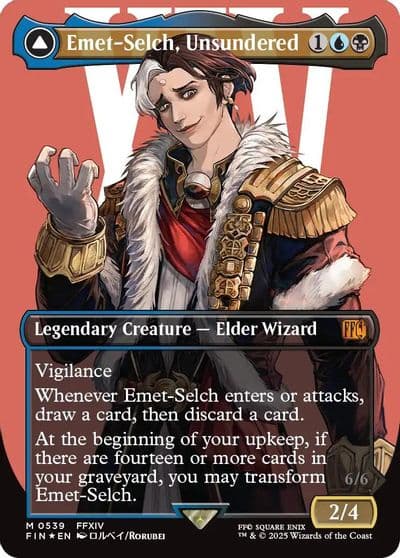 Emet Selch Unsundered Borderless Surge Foil FINAL FANTASY Magic card
