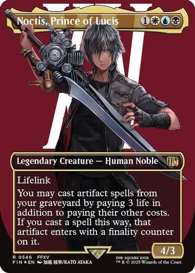 Noctis Prince of Lucis Borderless Surge Foil FINAL FANTASY Magic card