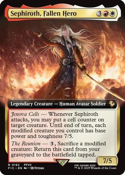 Sephiroth Fallen Hero Extended Art Commander: FINAL FANTASY Magic card