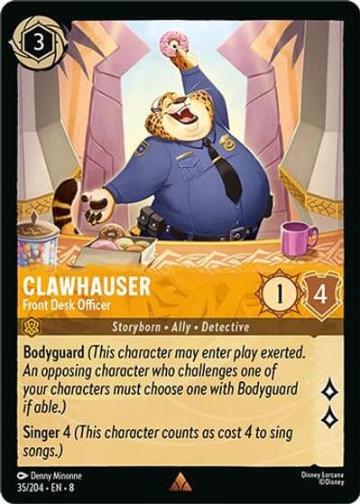 Clawhauser Front Desk Officer Reign of Jafar Lorcana card