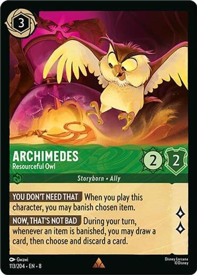 Archimedes Resourceful Owl Reign of Jafar Lorcana card