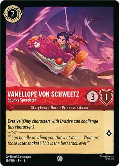 Vanellope Von Schweetz Spunky Speedster Reign of Jafar Lorcana card