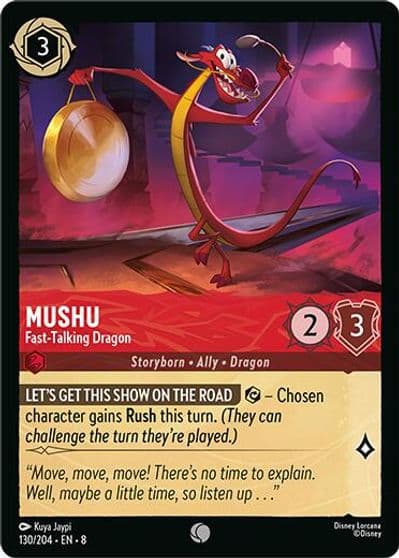 Mushu Fast Talking Dragon Reign of Jafar Lorcana card