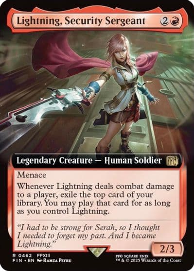 Lightning Security Sergeant Extended Art FINAL FANTASY Magic card