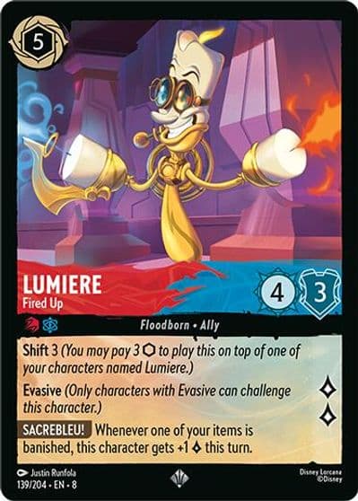 Lumiere Fired Up Reign of Jafar Lorcana card