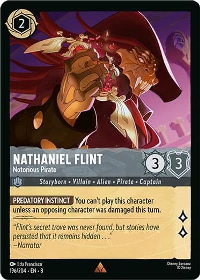 Nathaniel Flint Notorious Pirate Reign of Jafar Lorcana card