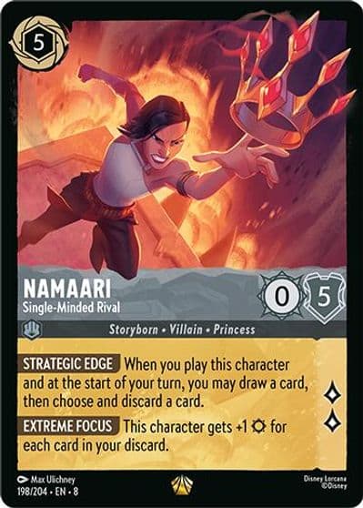 Namaari Single Minded Rival Reign of Jafar Lorcana card