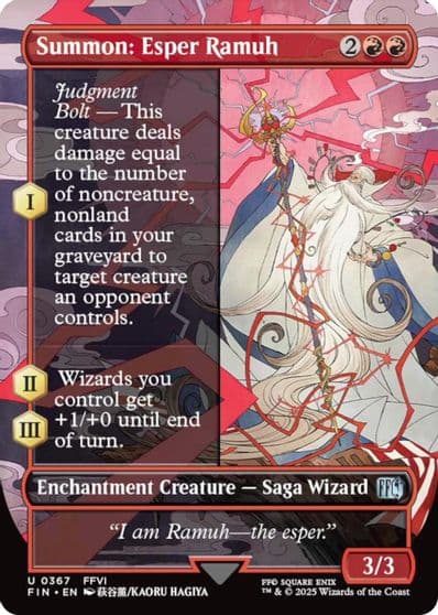 Summon Esper Ramuh Borderless FINAL FANTASY Magic card