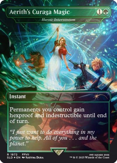 Aeriths Curaga Magic Heroic Intervention Rainbow Foil Secret Lair Drop Series Magic card