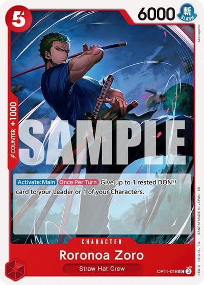 Roronoa Zoro A Fist of Divine Speed One Piece card