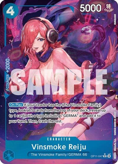 Vinsmoke Reiju Alternate Art A Fist of Divine Speed One Piece card
