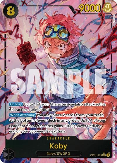Koby 119 Alternate Art A Fist of Divine Speed One Piece card