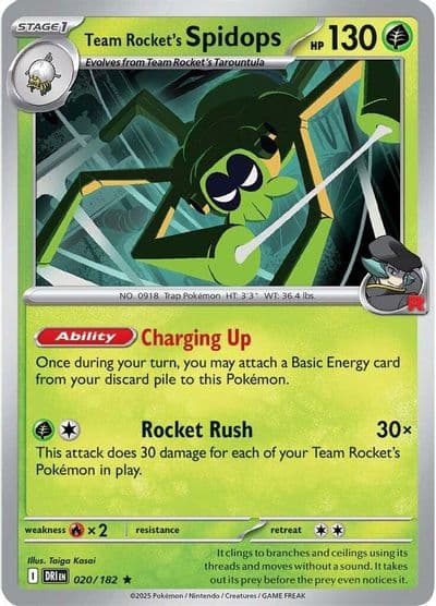 Team Rocket's Spidops SV10: Destined Rivals Pokemon card