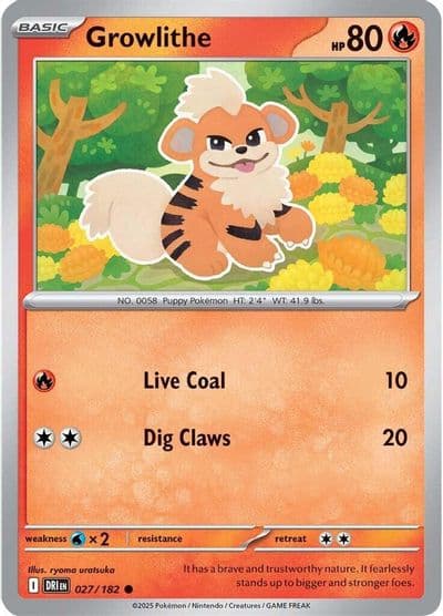 Growlithe SV10: Destined Rivals Pokemon card