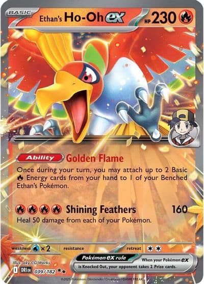 Ethan's Ho-Oh ex SV10: Destined Rivals Pokemon card
