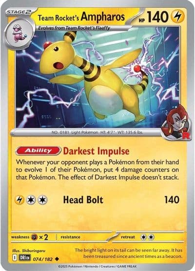 Team Rocket's Ampharos SV10: Destined Rivals Pokemon card