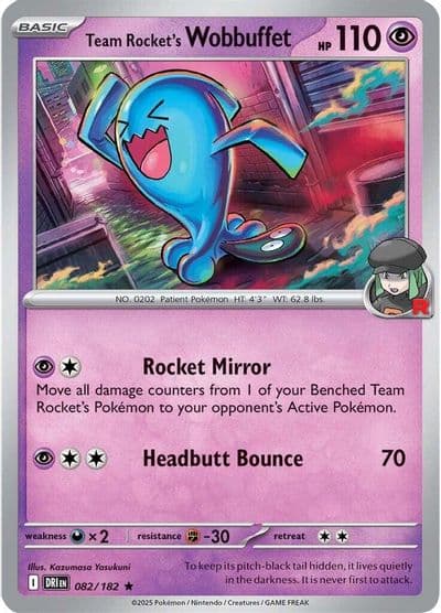Team Rocket's Wobbuffet SV10: Destined Rivals Pokemon card