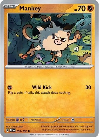 Mankey SV10: Destined Rivals Pokemon card