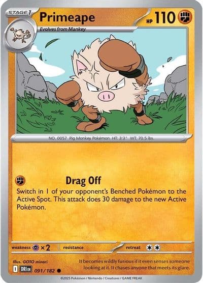 Primeape SV10: Destined Rivals Pokemon card