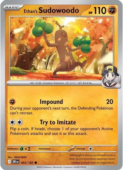 Ethan's Sudowoodo SV10: Destined Rivals Pokemon card