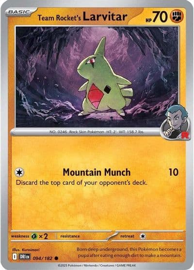 Team Rocket's Larvitar SV10: Destined Rivals Pokemon card