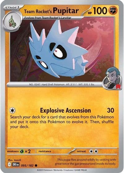 Team Rocket's Pupitar SV10: Destined Rivals Pokemon card
