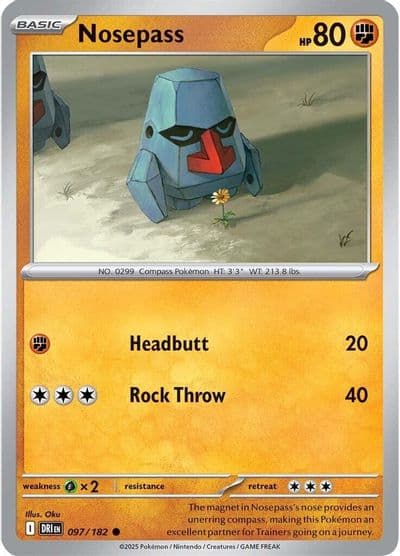 Nosepass SV10: Destined Rivals Pokemon card