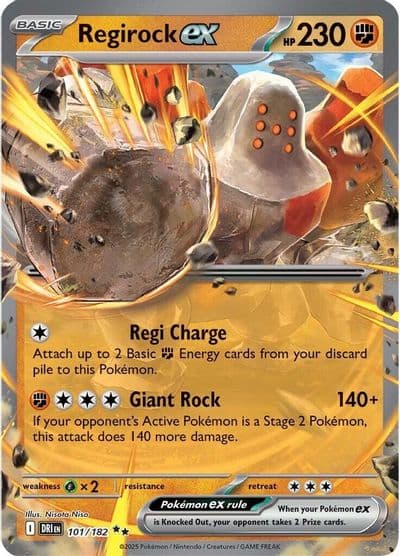 Regirock ex SV10: Destined Rivals Pokemon card
