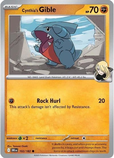 Cynthia's Gible SV10: Destined Rivals Pokemon card