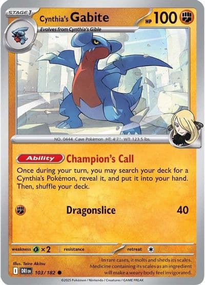 Cynthia's Gabite SV10: Destined Rivals Pokemon card