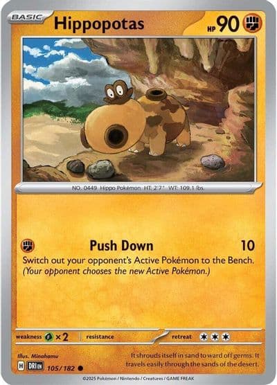 Hippopotas SV10: Destined Rivals Pokemon card