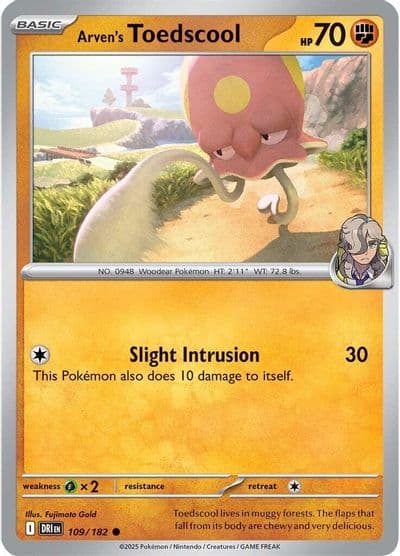 Arven's Toedscool SV10: Destined Rivals Pokemon card