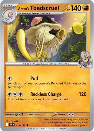 Arven's Toedscruel SV10: Destined Rivals Pokemon card