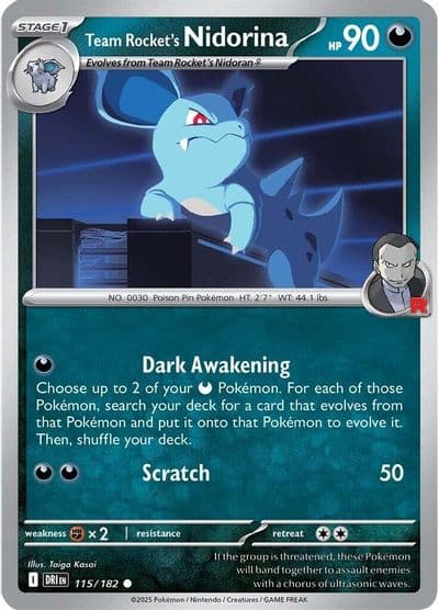Team Rocket's Nidorina SV10: Destined Rivals Pokemon card