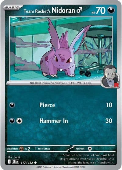 Team Rocket's Nidoran M SV10: Destined Rivals Pokemon card