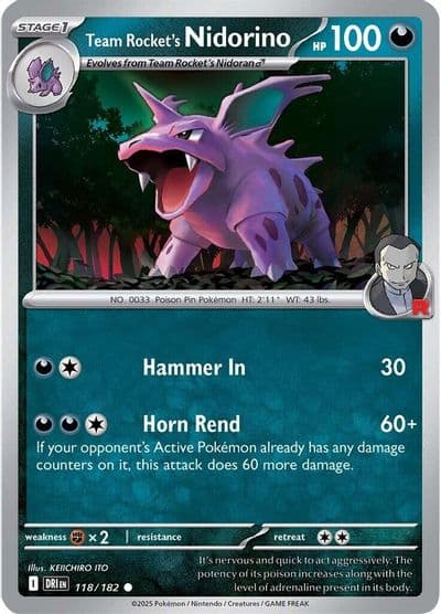 Team Rocket's Nidorino SV10: Destined Rivals Pokemon card