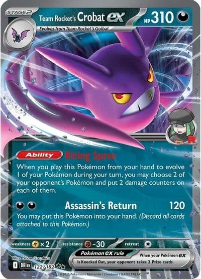Team Rocket's Crobat ex SV10: Destined Rivals Pokemon card