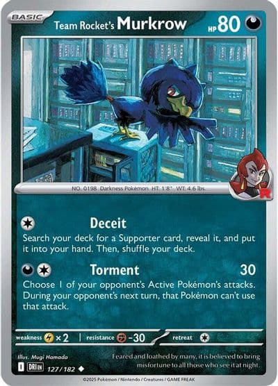 Team Rocket's Murkrow SV10: Destined Rivals Pokemon card