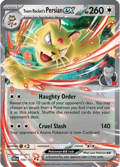 Team Rocket's Persian ex SV10: Destined Rivals Pokemon card