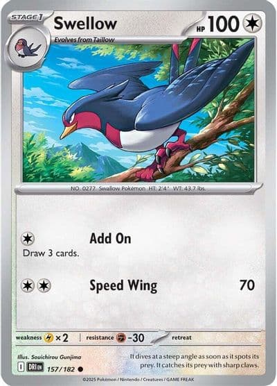 Swellow SV10: Destined Rivals Pokemon card