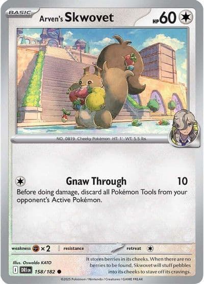 Arven's Skwovet SV10: Destined Rivals Pokemon card