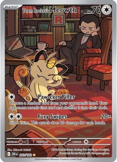 Team Rocket's Meowth SV10: Destined Rivals Pokemon card
