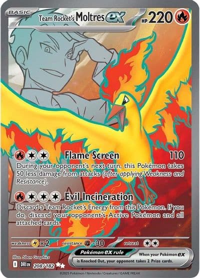 Team Rocket's Moltres ex SV10: Destined Rivals Pokemon card