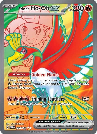 Ethan's Ho-Oh ex SV10: Destined Rivals Pokemon card