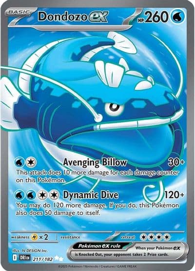 Dondozo ex SV10: Destined Rivals Pokemon card