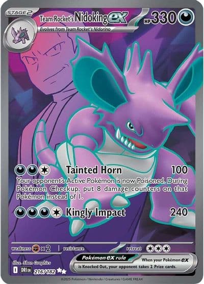 Team Rocket's Nidoking ex SV10: Destined Rivals Pokemon card