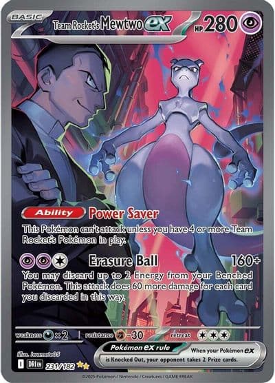 Team Rocket's Mewtwo ex SV10: Destined Rivals Pokemon card